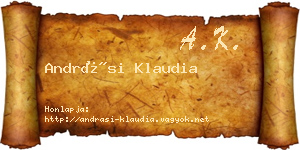 Andrási Klaudia névjegykártya