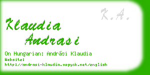 klaudia andrasi business card