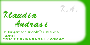 klaudia andrasi business card